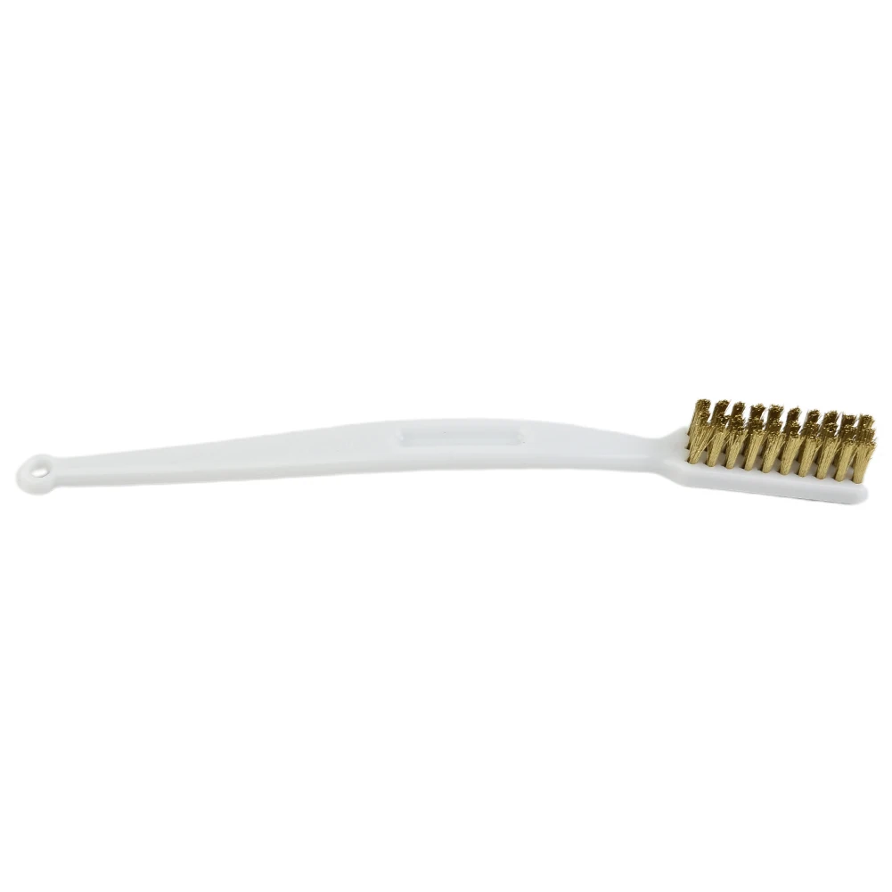 

Practical High Quality New Wire Brush Wire Brush Handle Brass Machine Polishing Nylon Wire Plastic Silver 1PCS