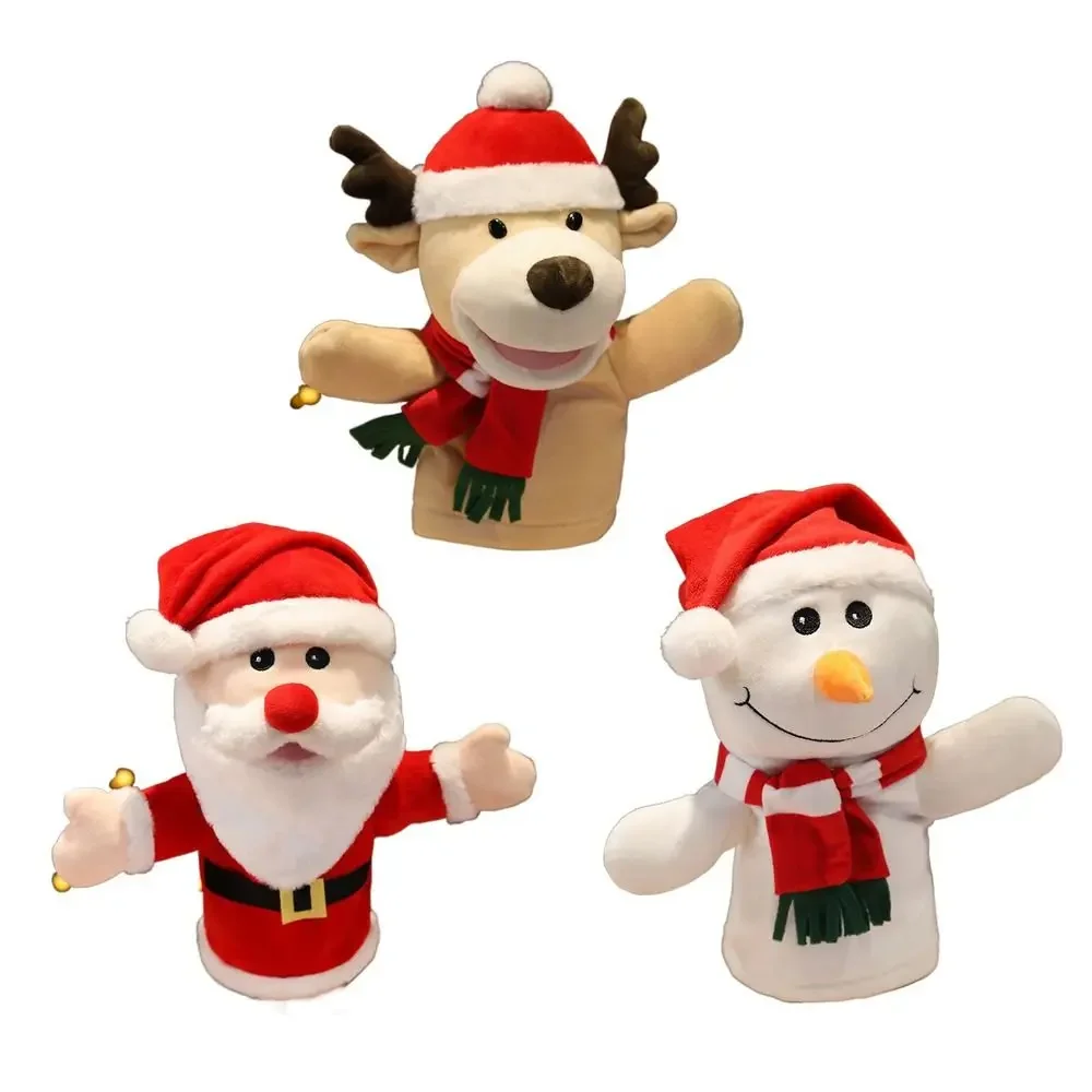 Weihnachts geschenke Finger puppen Kinder Plüschtiere Geschenk Tierkopf puppe Santa Claus Elch Handpuppe Weihnachts puppen