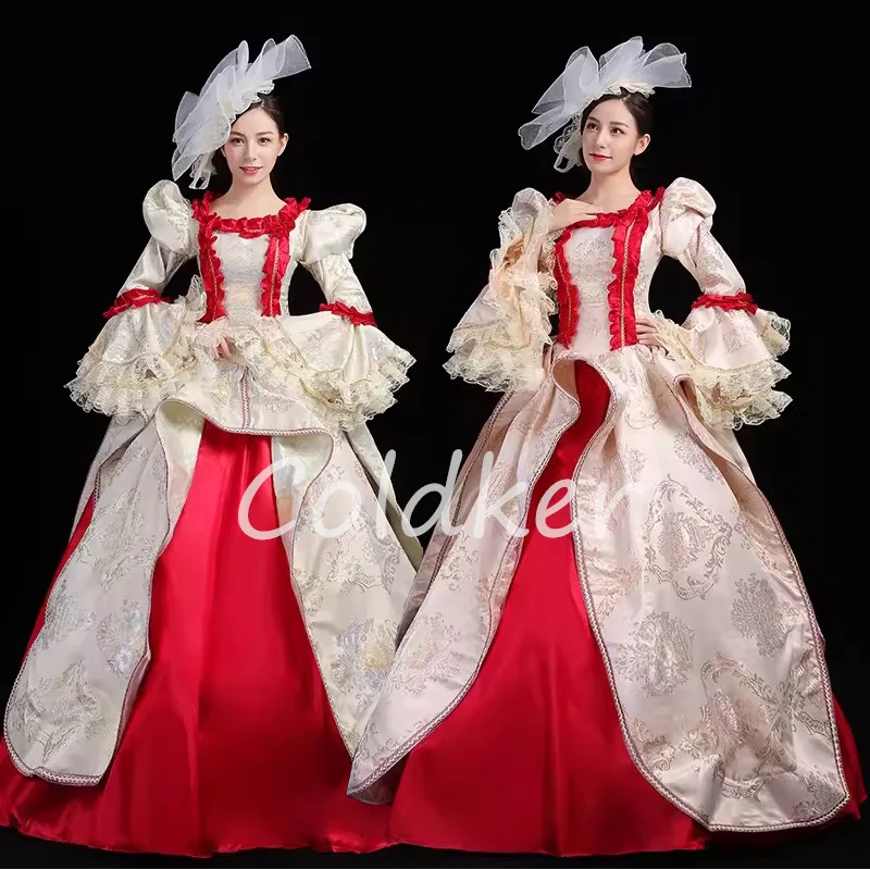 

Vintage Dresses 50s 60s Puff Sleeve 18th Century Marie Antoinette Ball Gown Theatre Performance Stage Costume