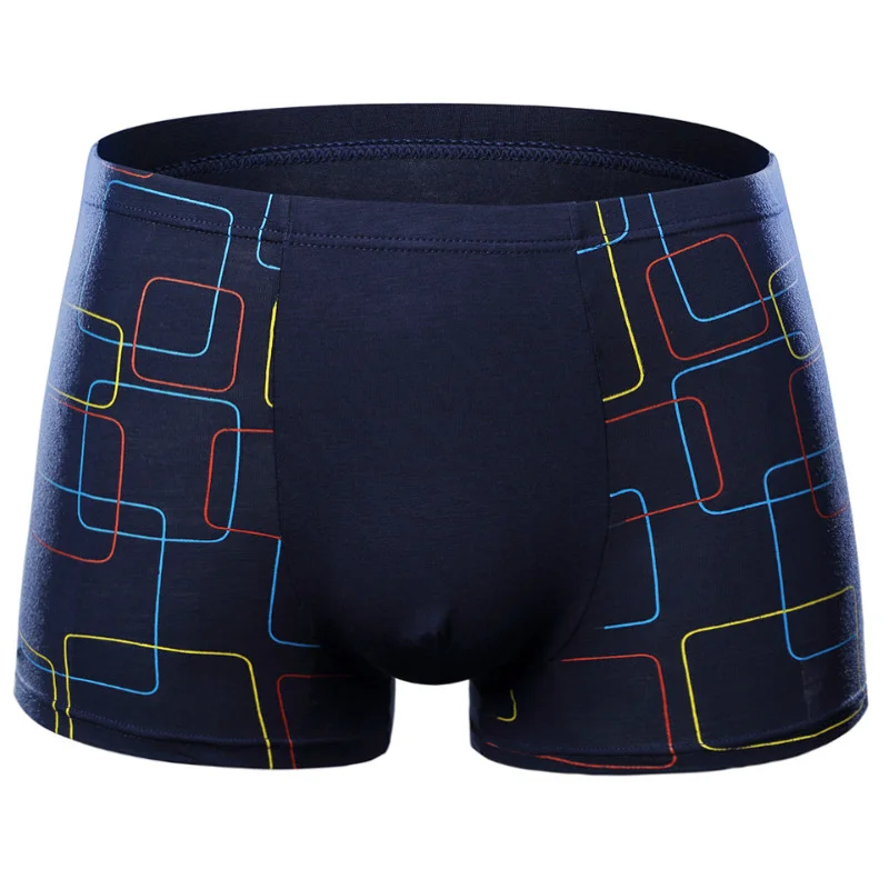 Calzoncillos bóxer de fibra de bambú para hombre, ropa interior Sexy a rayas, transpirable, de talla grande, L-5XL