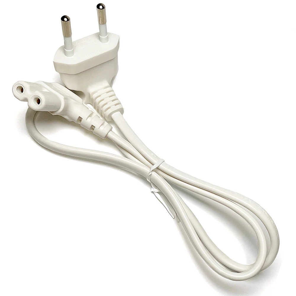 58cm 90 Degree Schuko CEE7/16 Europe 2pin Male to Right Angled IEC 320 C7 Power Supply Cord Cable Black/white