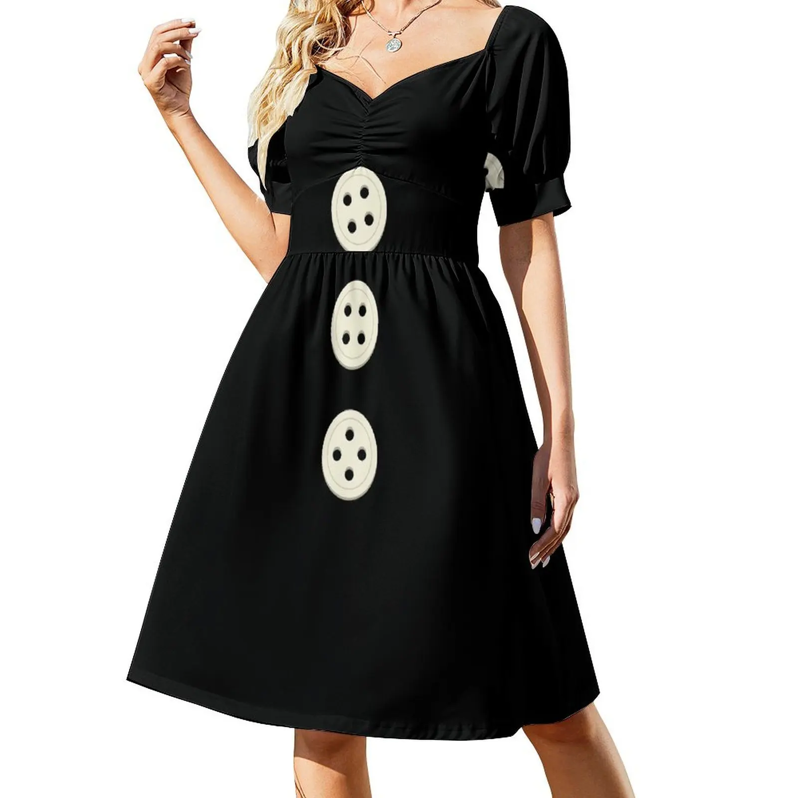 

Puppet Buttons Short-Sleeved Dress long dress women prom dresses 2025 evening dresses ladies