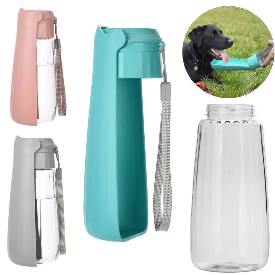 550ml large capacity foldable pet water cup outdoor flip-top drinking water bottle dog walking portable durable water bottle