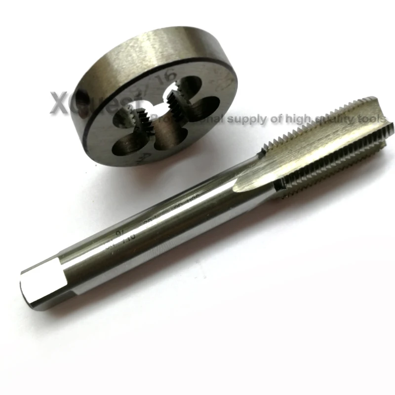 2pcs Unified Thread Tap and Die Set UNC 9/16 9/16-12 Dies Plug Taps UNF 9/16-14 9/16-16 9/16-18 9/16-20 9/16-24 -28 -32 -36 -40