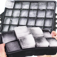 Silicone Ice Cube Mold Reusable Square Ice Cube Molds with Lid Whiskey Cocktail Freezer DIY Ice Maker Barware Kitchen Gadgets