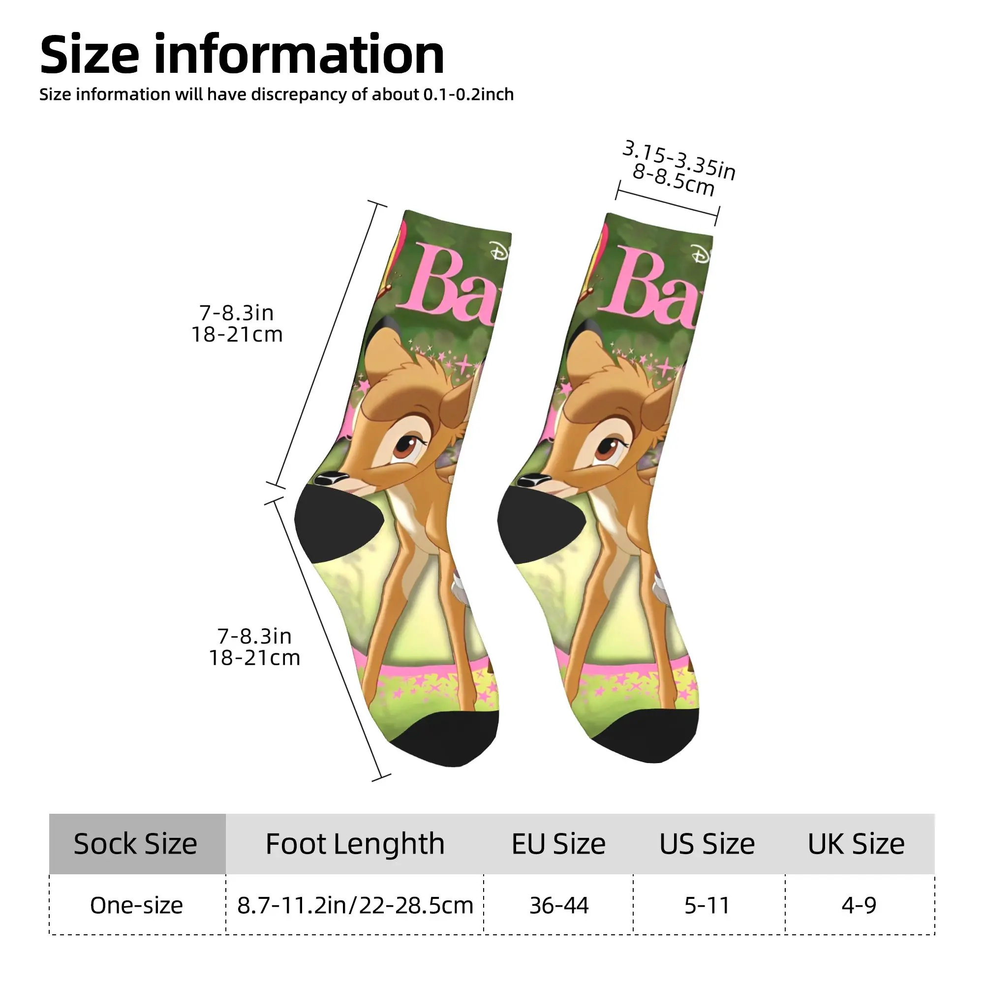 بامبي الكرتون الجوارب الجدة جوارب الخريف المضادة للبكتيريا النساء الرجال الجوارب تنفس نمط الدراجات الجوارب