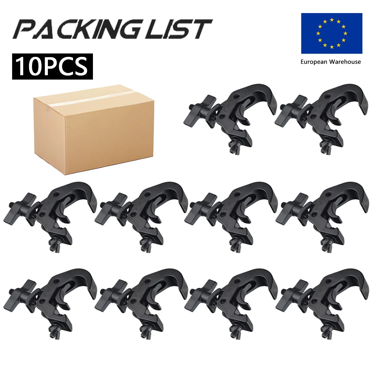 10 Stück Robuste Schwerlasthaken aus Aluminiumlegierung, 150kg Tragkraft, 40-60mm Halterung, Bühnenlicht-Haken, Lichtklemmen-Halter für Traversen