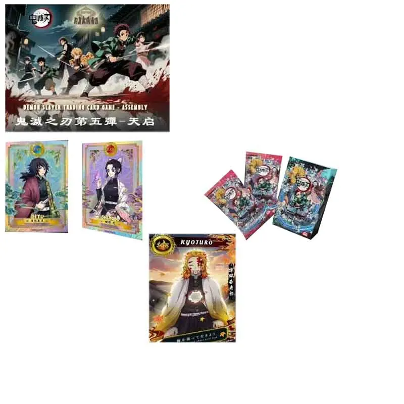 

Оптовые продажи Demon Slayer Коллекционные карты Wave5 Booster Box в сборе 1 чехол Игральные карты Игры Игрушки Подарки для детей