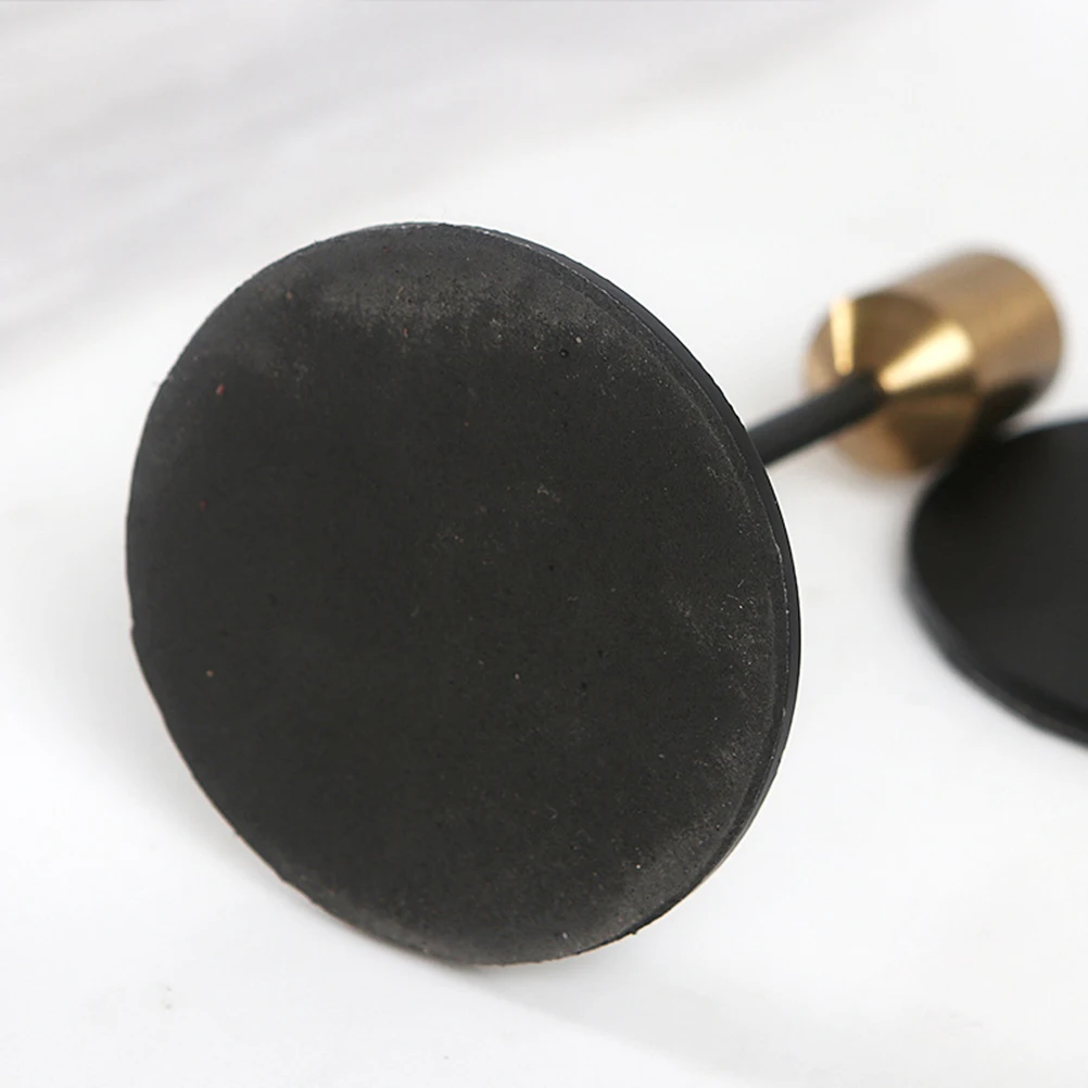 

Metal Holder Simple Single End Candlestick Rack For Wedding Festival Party Black Golden Small Size Non Slip Glue Base