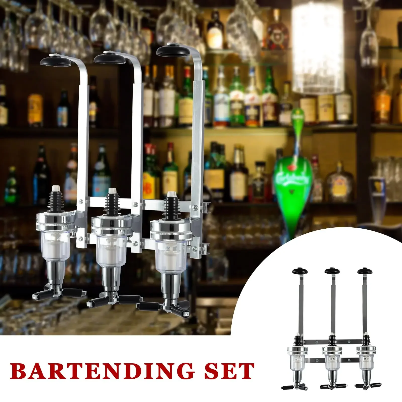 2/3/6 Bottle Wall Mounted Liquor Dispenser Bar Butler Bracket Solo Optic Spirit Wine Beer Alcohol Beverage Stand Drinkware Set