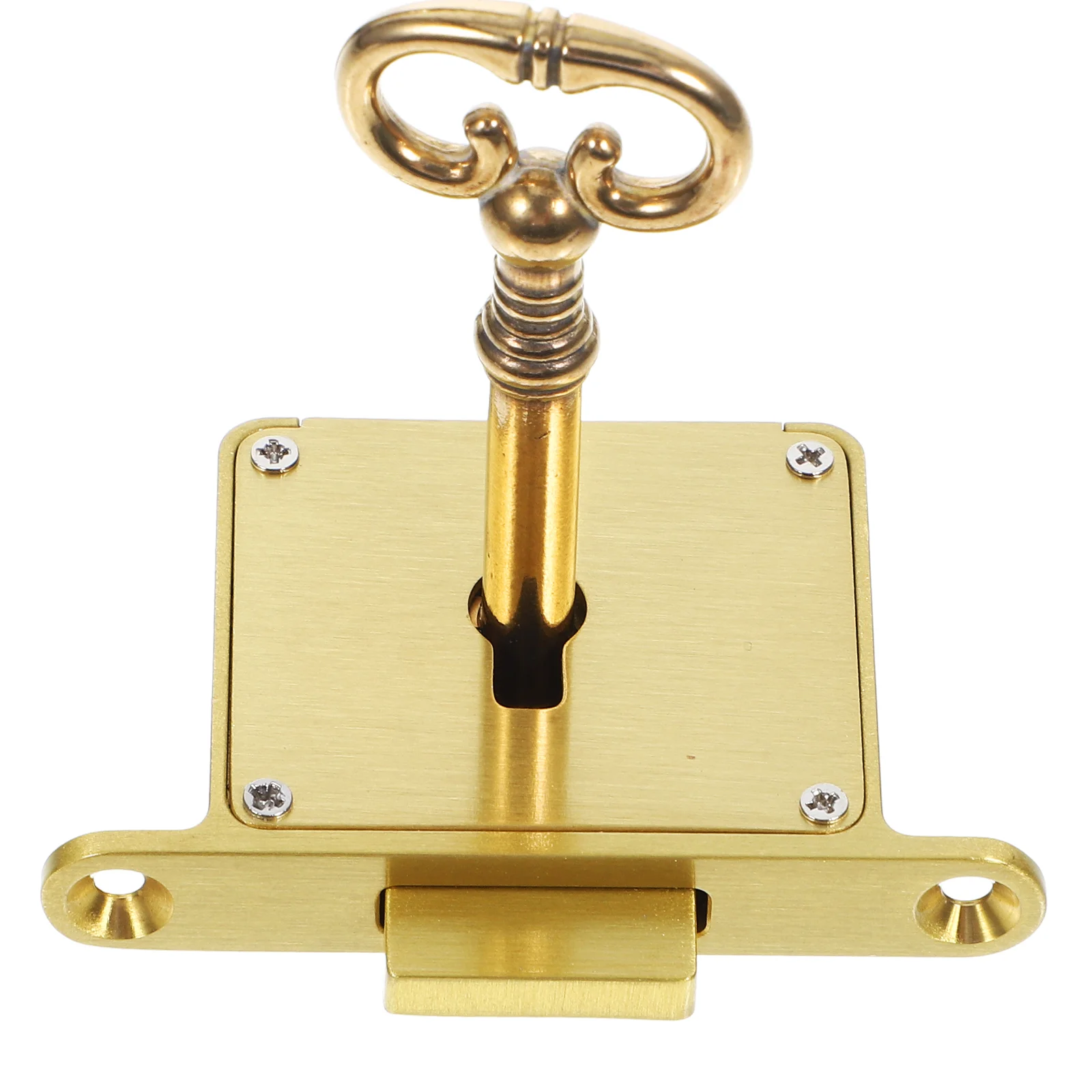 

Retro Copper Drawer Lock 4505B Matte Brushed Square Hidden Furniture Lock for Desk Cabinet Wooden Box Smooth Polished