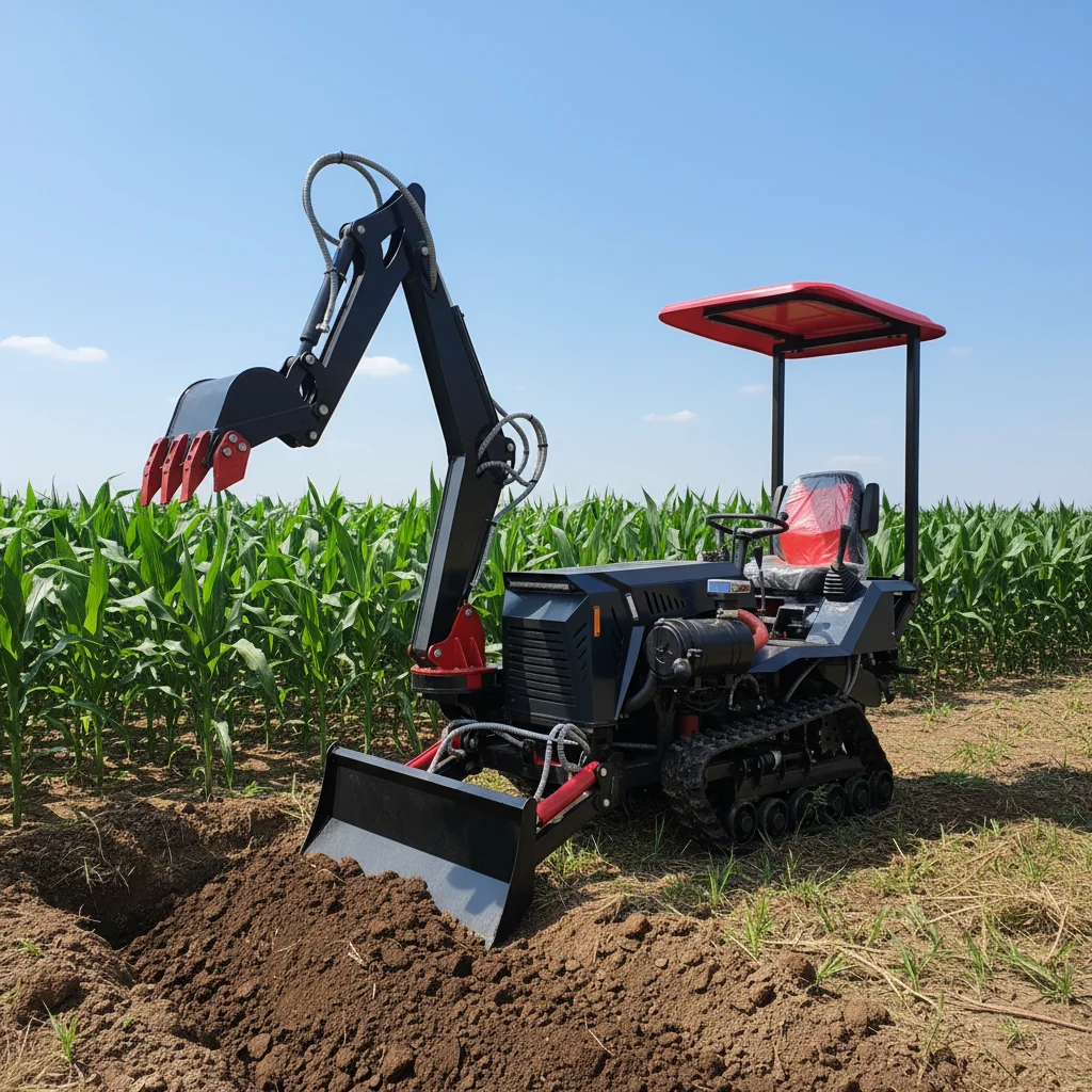 

Multifunctional Crawler Tractor Agricultural Farm Machinery Diesel Powered Rubber Track Cultivator Rotary Tiller Plowing Equipme