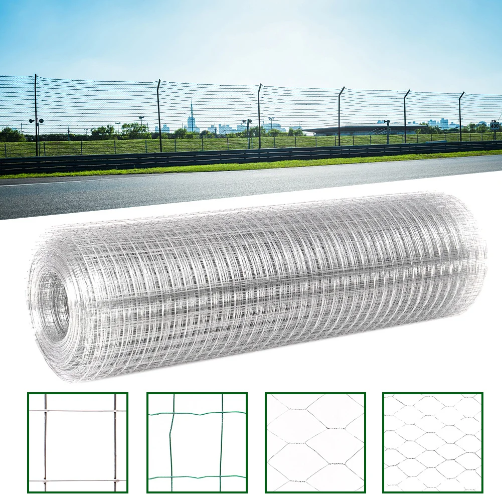 Fence Panels Galvanised Iron Wire Net Animal Cage Protective Mesh, Grid 2.5CM 90x600CM