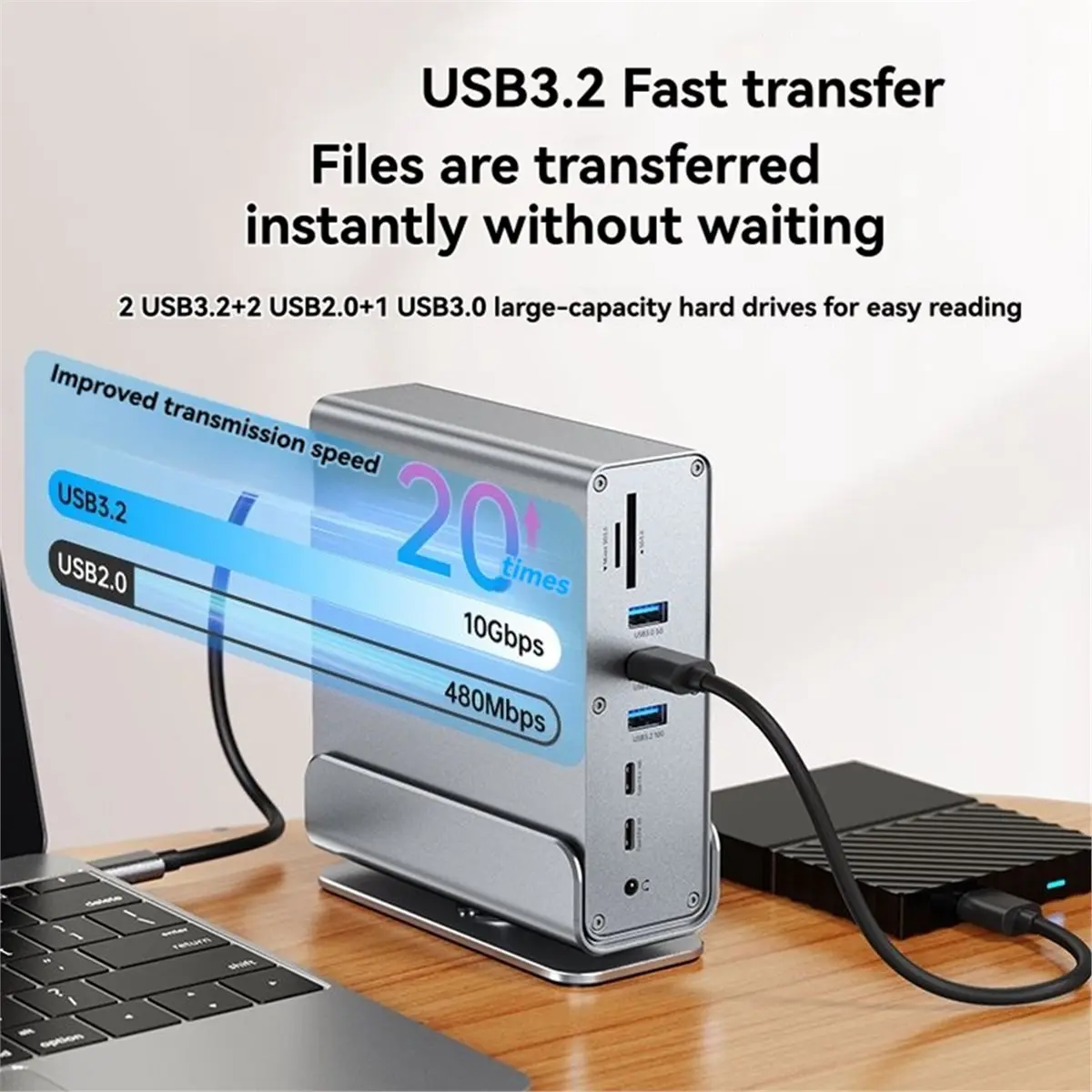 【To&On-e】 Type-C 15-in-1 Docking Station Triple Monitor Support with 4K60Hz RJ45 1000M Ethernet USB 3.0 PD 100W Charging