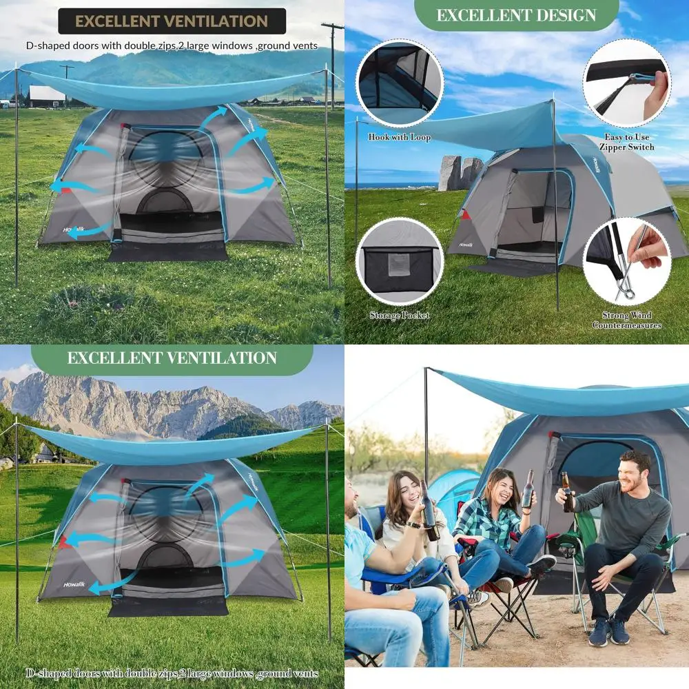 

4-6 Person Family Camping Tent: Waterproof, Easy Setup, Spacious & Lightweight for Outdoor Adventures