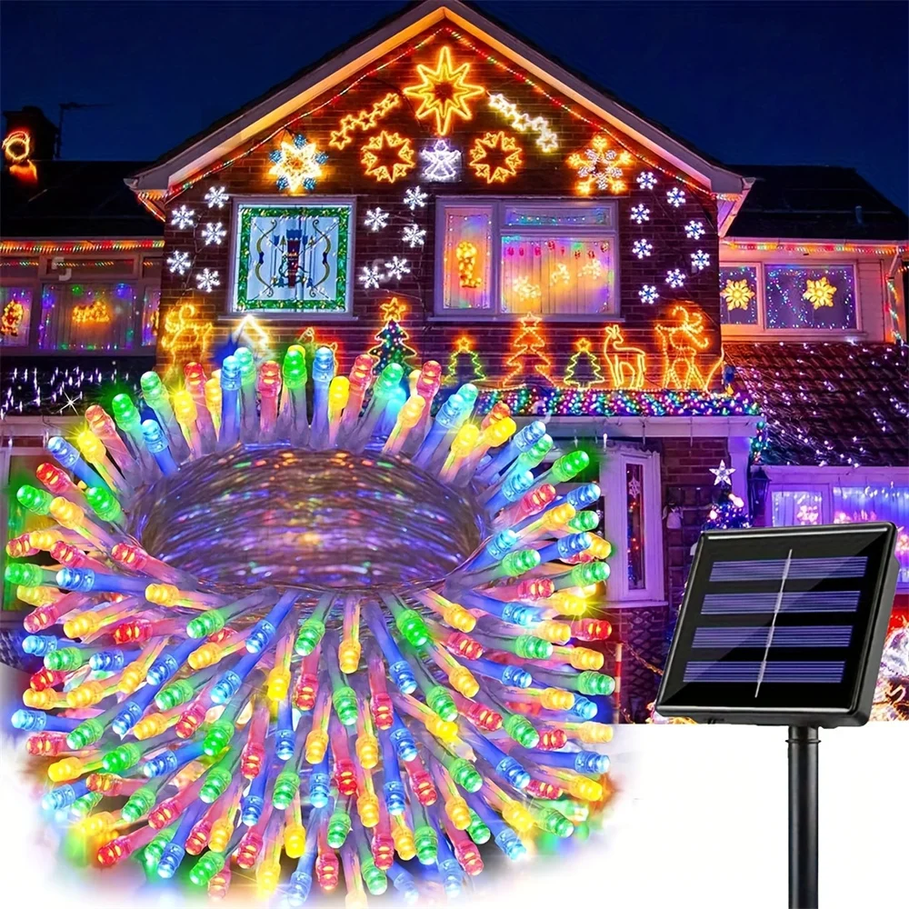 

8-Mode Solar String Light Color Light String Flashing Light Outdoor Atmosphere Light Lawn Courtyard Decoration Light