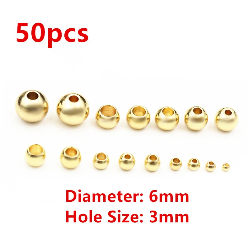 30-100 Stück 2-8mm Edelstahl Gold Farbe Spacer Perlen Charme lose Perlen DIY Armbänder Halskette für Schmuck Herstellung Charms