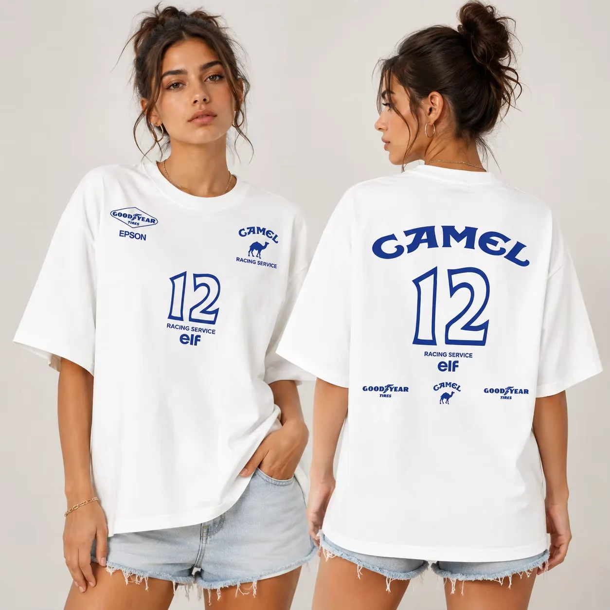 2026 New Y2K Streetwear Motosport Retro Car Camel Motorcycle Print Graphic Pattern High-Quality Comfortable Summer T-Shirt