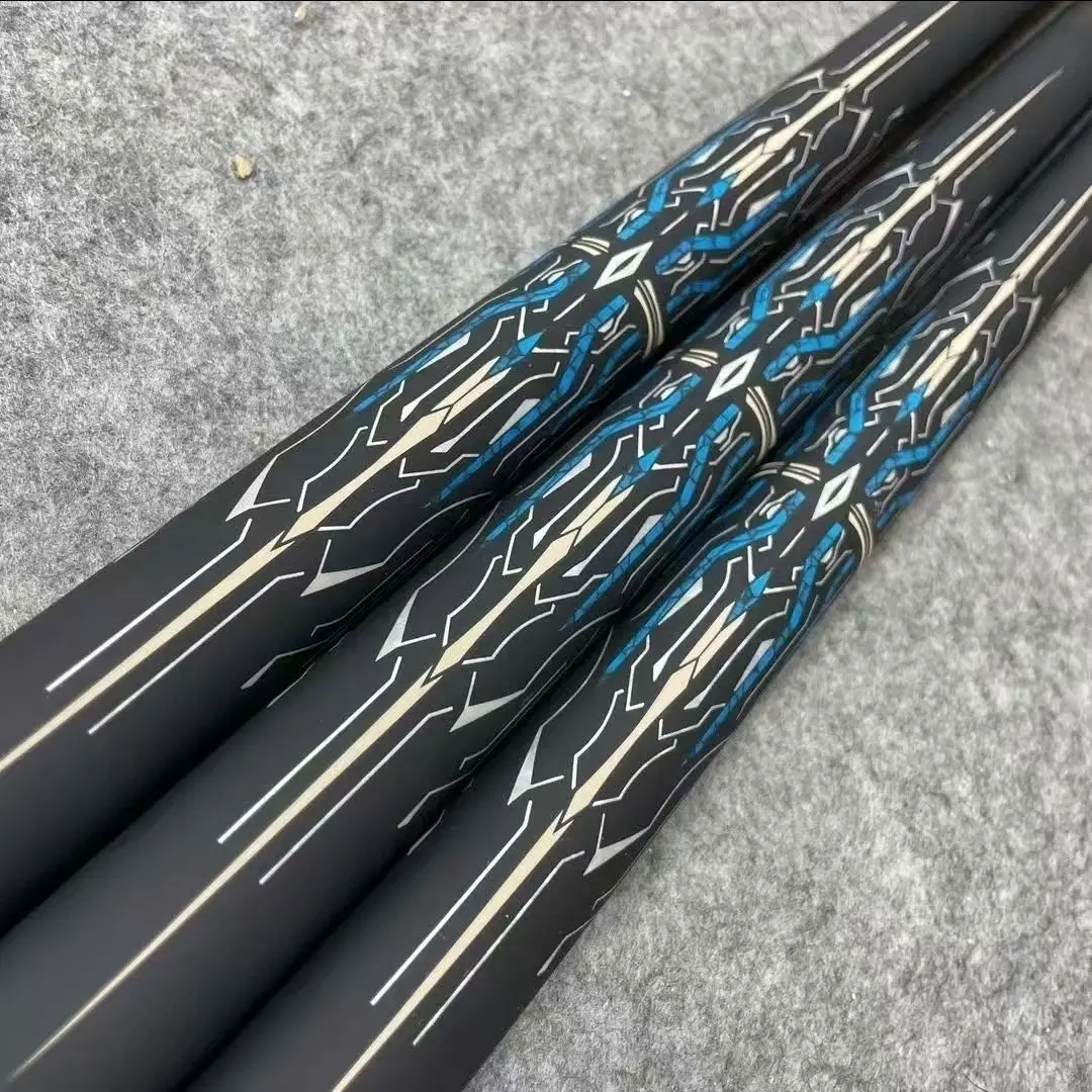 Carbon Fiber Billiard Cues, A Complete Set of Cheap Student Version Black Technology Billiard Cues, 3D Printed Pattern Cues