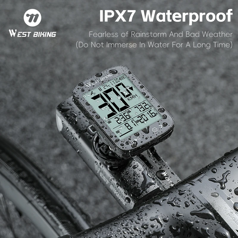 WEST BIKING GPS Bike Computer Wireless Cycling lntelligent Speedometer Road Bike MTB IPX7 Waterproof Bicycle Computer Odometer