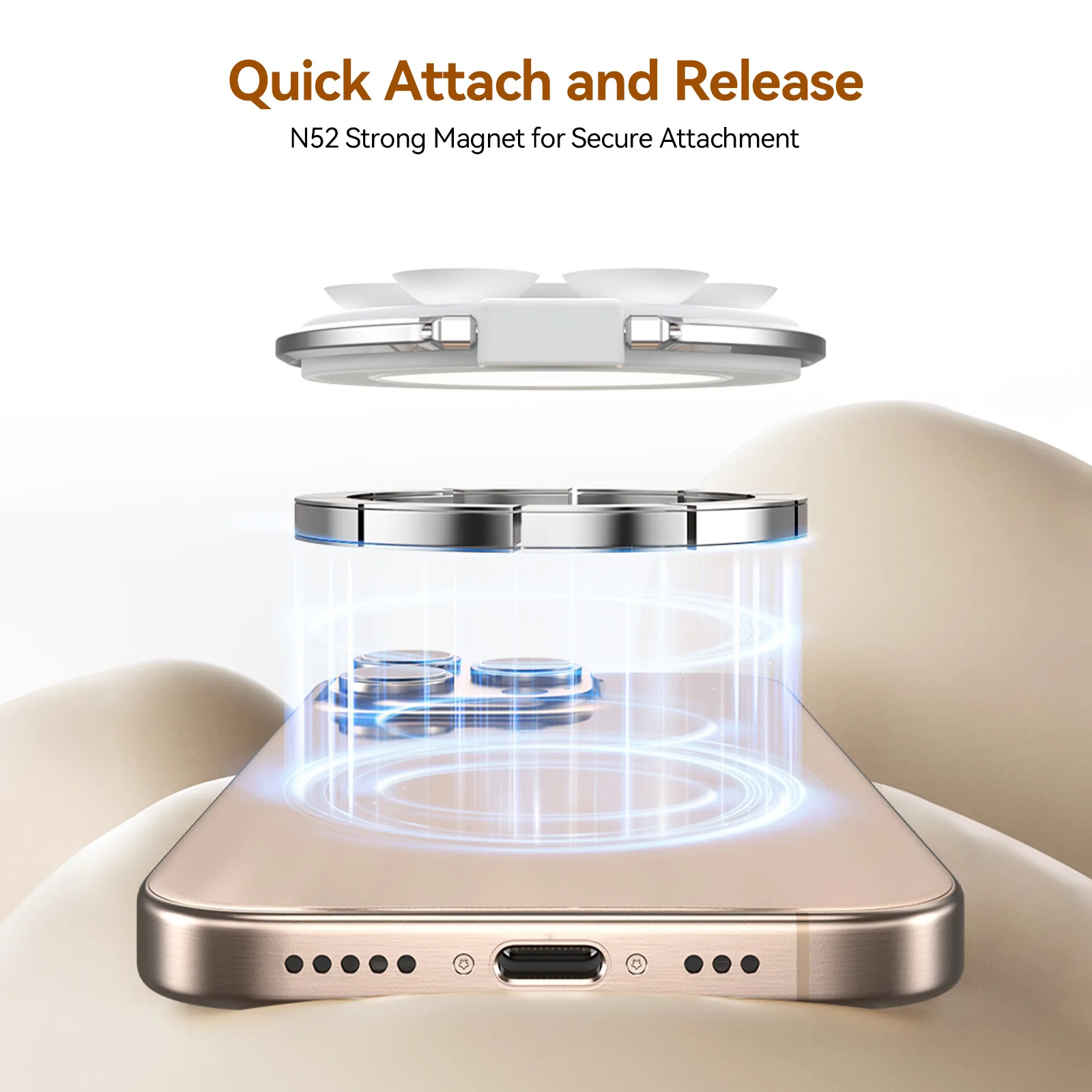 TELESIN Magnetic Phone Grip Stand Phone Suction Cup Hands-Free Mirror Shower Multifunction Phone Holder For iPhone Android - Image 3