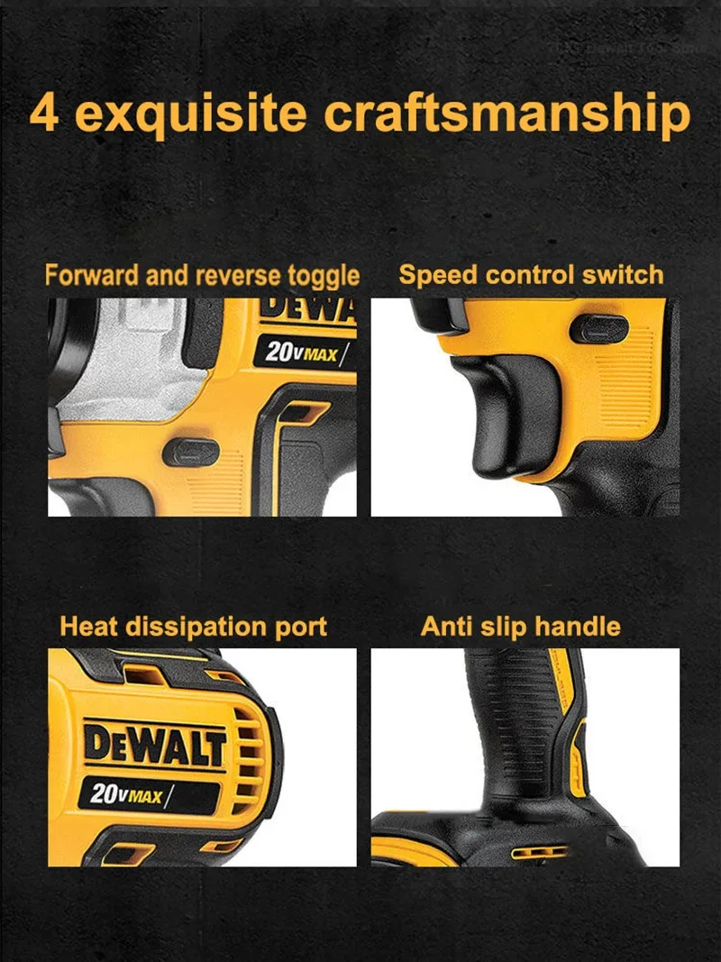 DEWALT DCD887 20V lithium-ion draadloze batterij elektrische schroevendraaier borstelloze motor draadloos elektrisch gereedschap hoog koppel impact