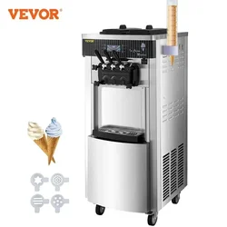 VEVOR Kommerzielle Softeismaschine, 2200 W, 20–28 l/h, Eismaschine, doppelte 6-Liter-Trichter, Eismaschine YKF-8228H