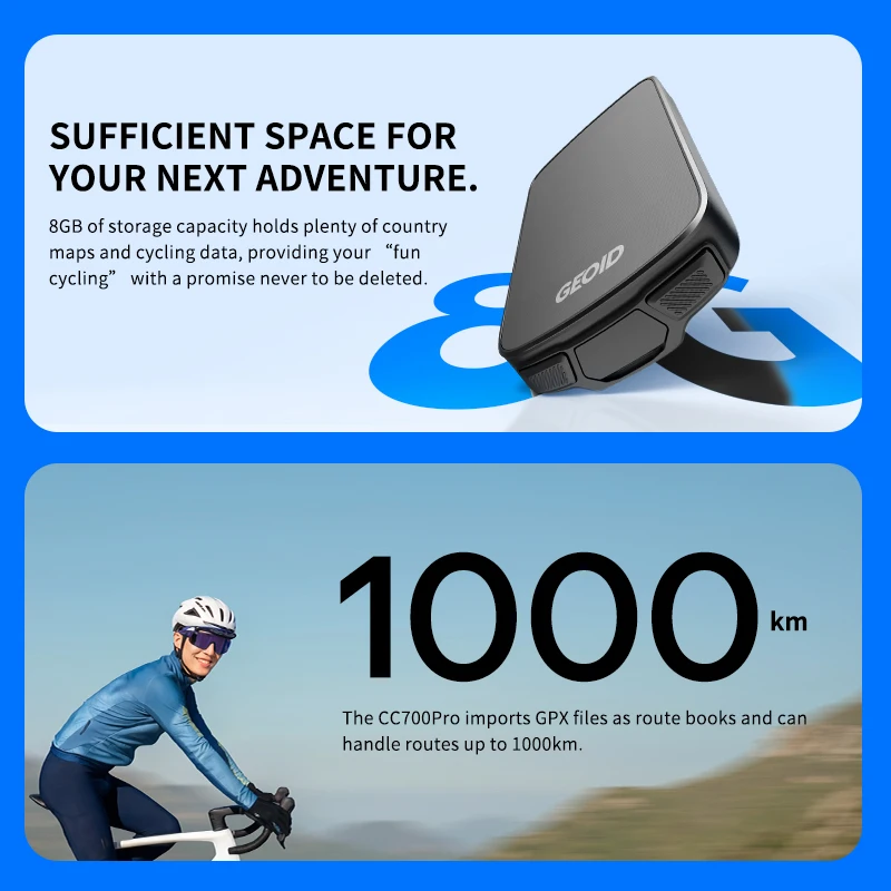 GEOID CC700 Pro 2.8" Inch Touchscreen Bicycle Computer GPS Bike Speedometer Global Map Navigation Cycling Odometer for Strava