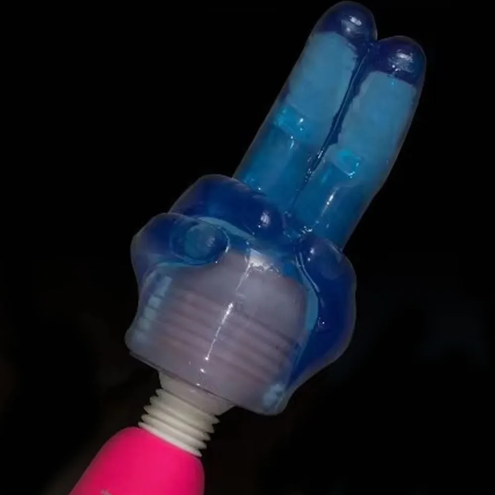 성인용품용 더블 핑거 바이브레이터 부착물, 유연하고 사실적인 디자인, 마사지기와 호환, 알리익스프레스에서 인기 판매