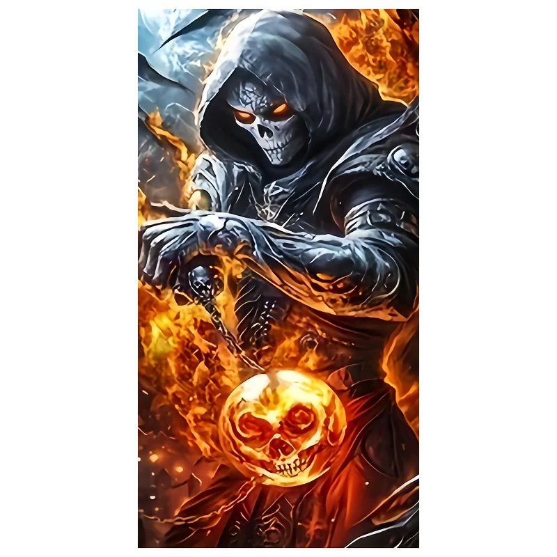 Skull Warrior pattern decorative door post sticker, high-gloss car B pillar waterproof and scratch-proof, suitable for cars