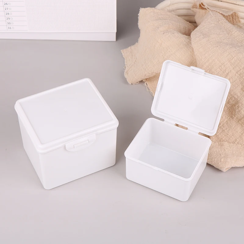1 Pcs Pure White Flip Lid Storage Box Dust Box Pony Paulie Small Card Photo Desktop Storage And Organisation Box Multifunction