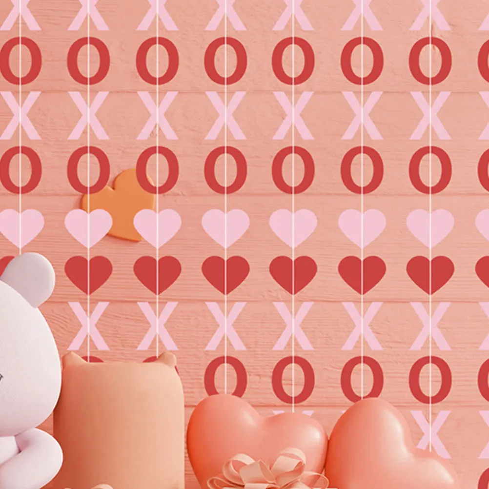 

4Pcs Love Heart Valentines Day Hanging Alphabet Paper Pendant Decoration Party Front Door Wall Sign Valentines Day Decor