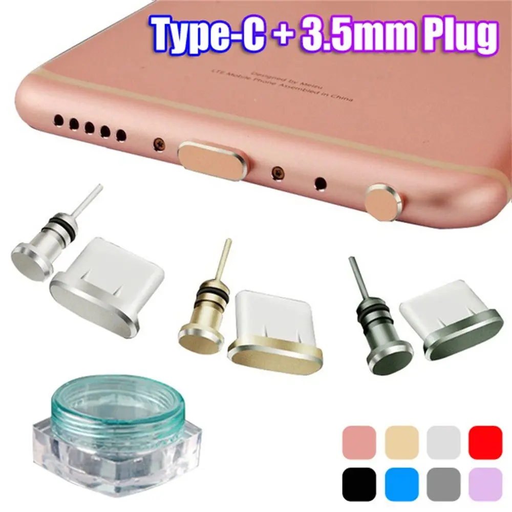 Anti-Dust 3.5mm Earphone Jack Dust Plug Metal Type C Charging Port For Samsung S10