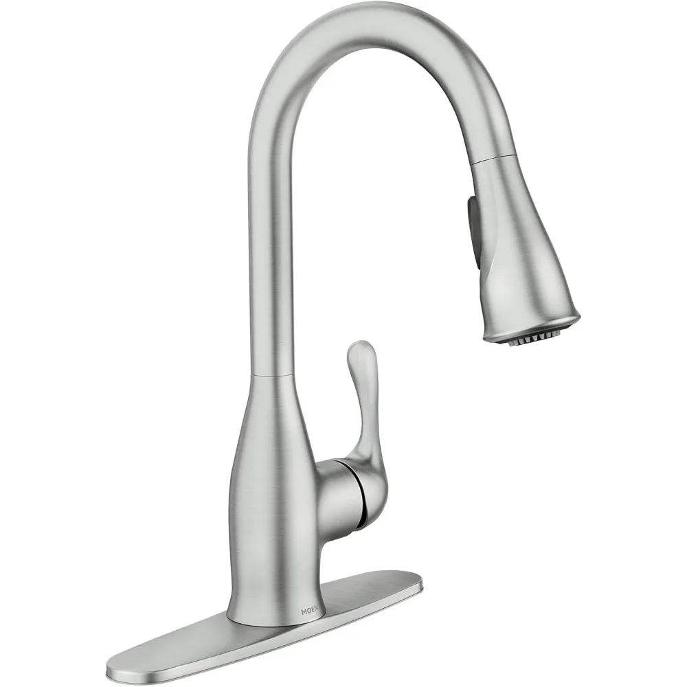 

Moen Kaden Spot Resist Нержавеющий переходный кухонный выдвижной смеситель с одной ручкой, технологиями рефлектора и очистки мощности, 8,