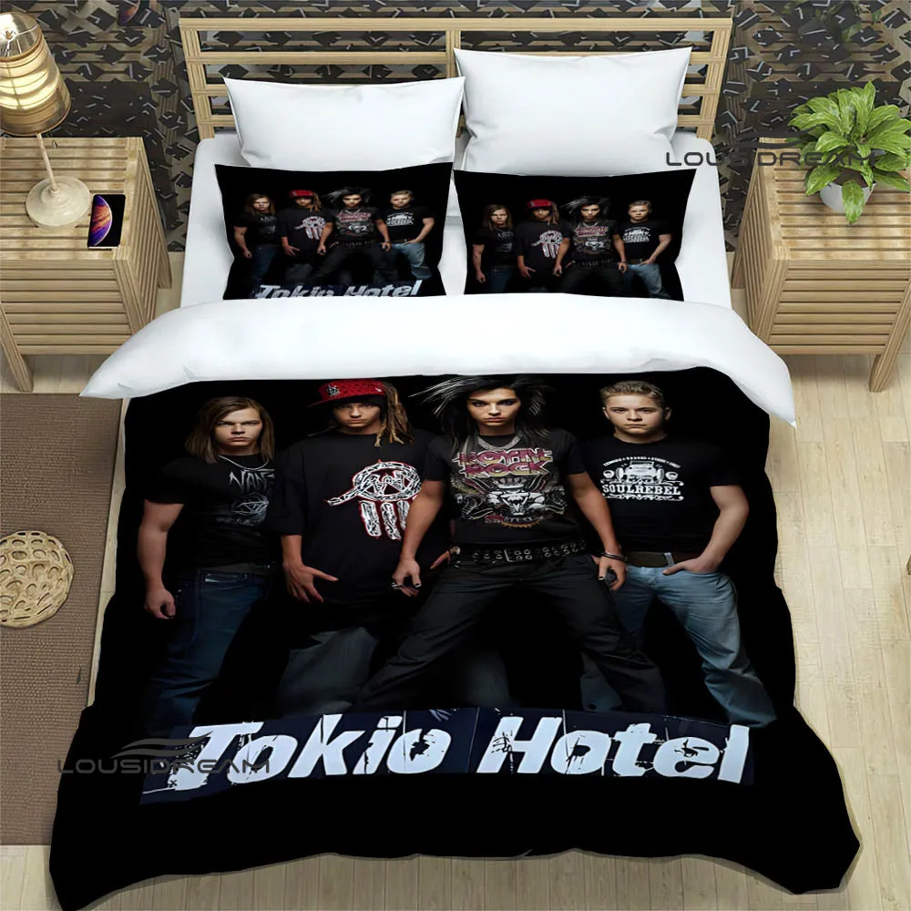 Imagem -02 - Tokio Hotel Band Impresso Conjuntos de Cama Suprimentos Requintados Capa de Edredão Cama Consolador Presente de Aniversário de Luxo