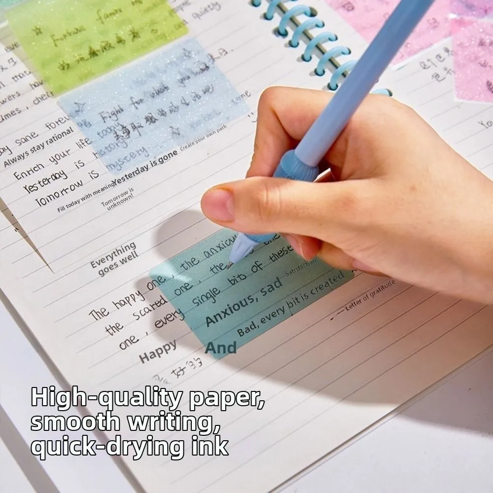 INS風可愛いプルアウト付箋クリエイティブなパール調カラフルメモパッド引き出し式完全粘着漫画風メモ帳ギフト