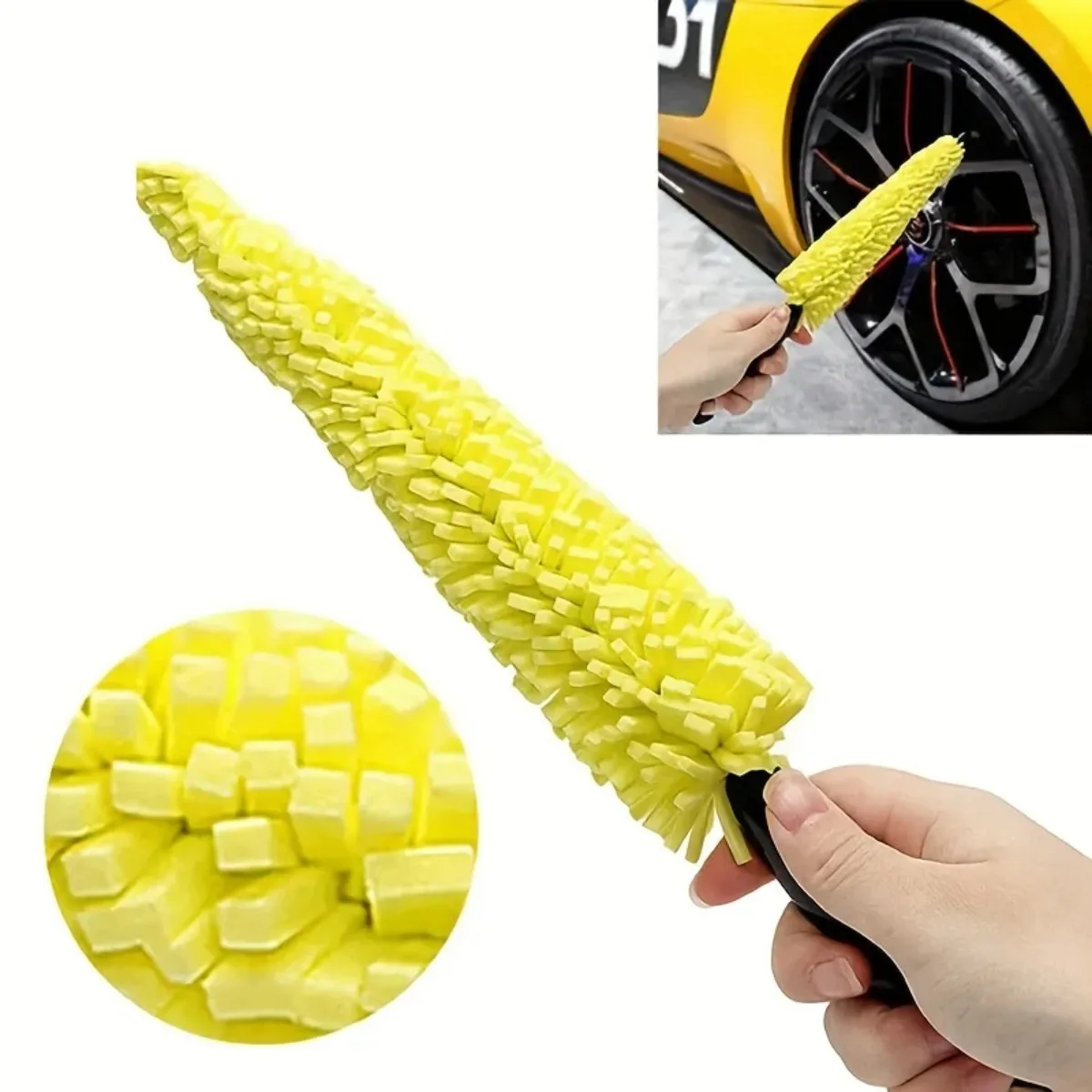 Effortless Practical Convenient 1PC Tire Rim Cleaning Tool Auto Wheel Detailing Cleaner Uses For Car Vehicle