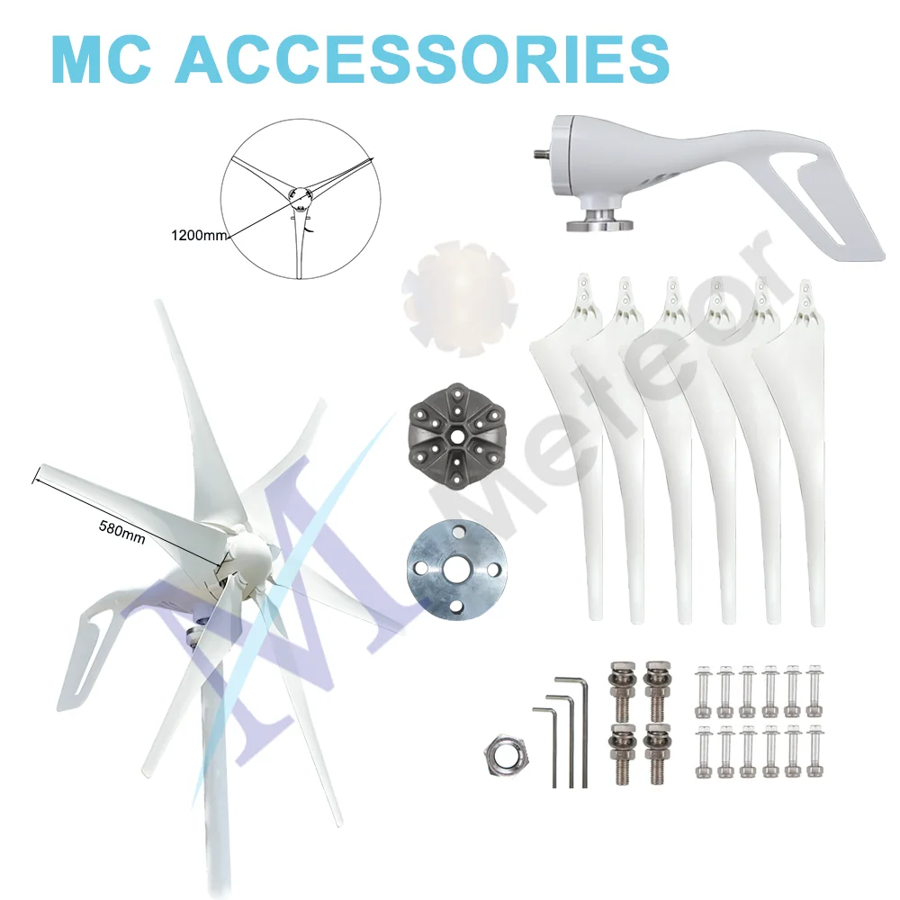 Imagem -03 - Turbina Eólica Horizontal 1000w Gerador de Eletrodomésticos 12v 24v 48v Baixa Velocidade de Início Energia Alternativa Livre