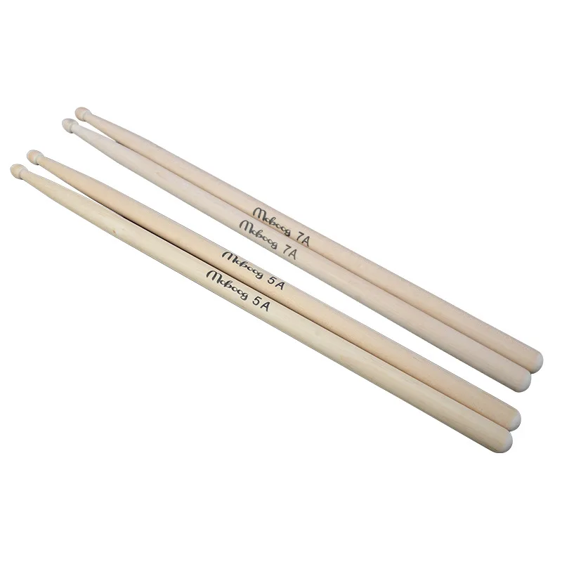 1 Pair Lightweight Wood Color Drum Sticks Musical Aparts 5A 7A Size Classic Maple Wood Drumsticks Stick For Drum Adult Kids Gift