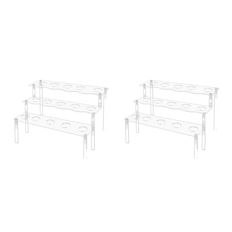 AA81-2X soporte para conos de helado de 15 agujeros, acrílico, 3 capas, soporte para aperitivos, exhibición de conos de papel para palomitas de maíz, soporte para decoración del hogar