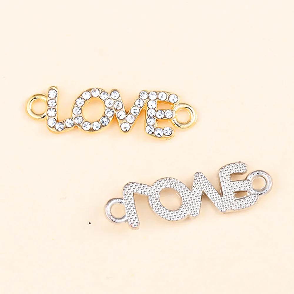 20 pcs/lot Fashion Gold Silver Love Letter Pendant Accessories Charms for Women, Earrings/Necklace Handmade DIY Jewelry