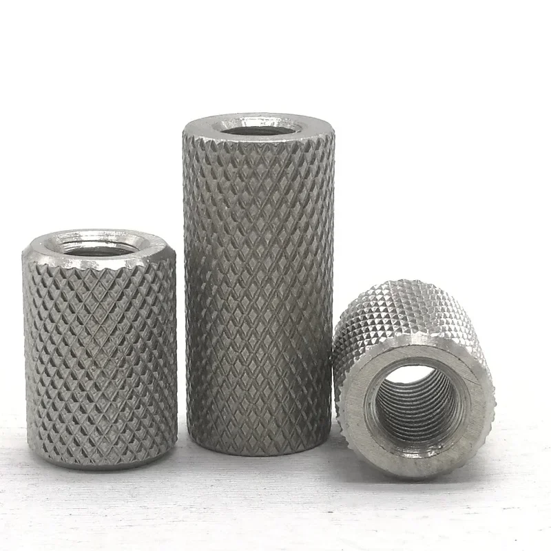 1-10pcs Knurled round coupling nutM3M4M5M6M8M10 M12 M14 M16 stainless steel Long extend knurled hand tighten nut