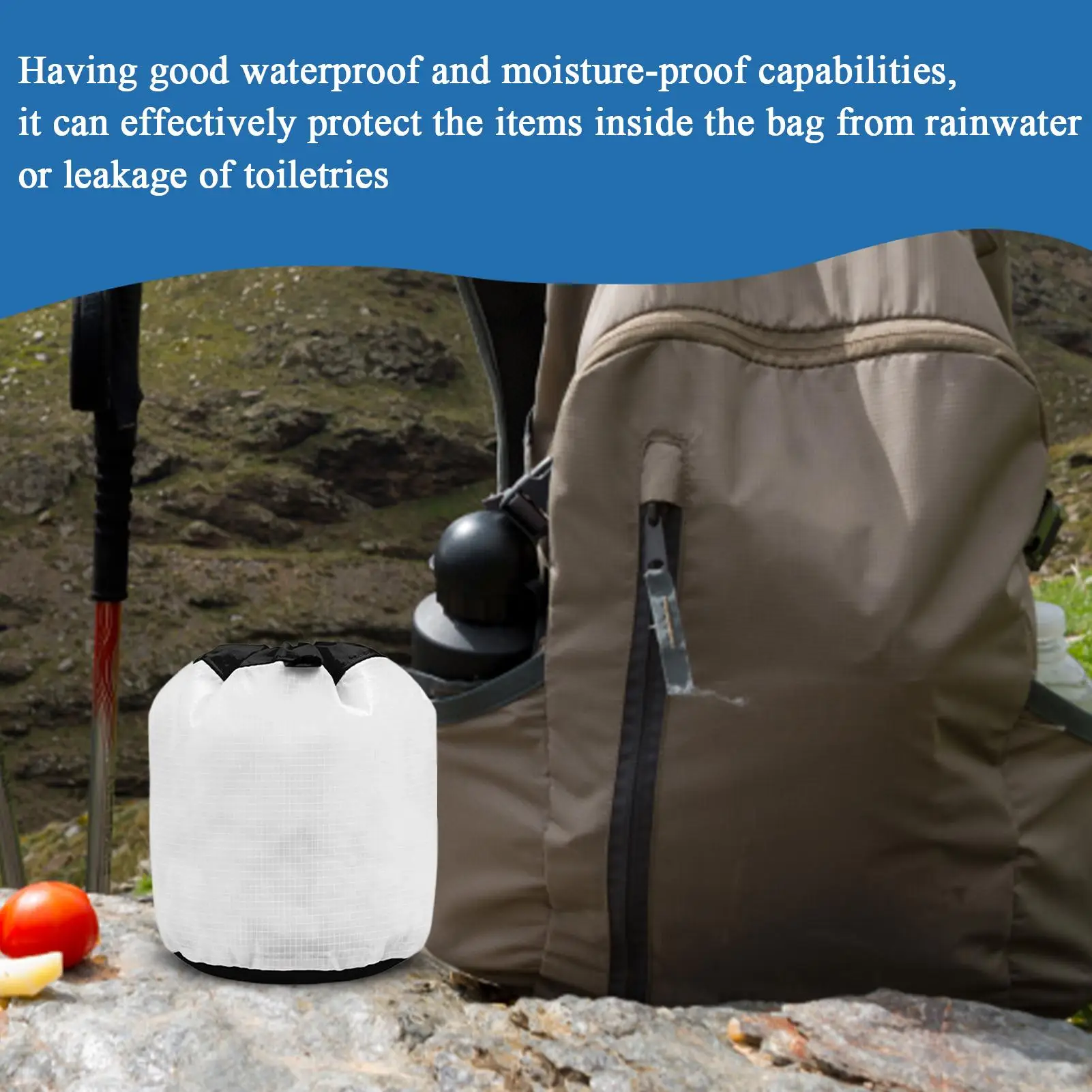 Nylon Bags With Drawstrings Outdoor Makeup Pouch Small Waterproof Storage Bags For Sports Gym Travel Beach Camping Vacation Baby