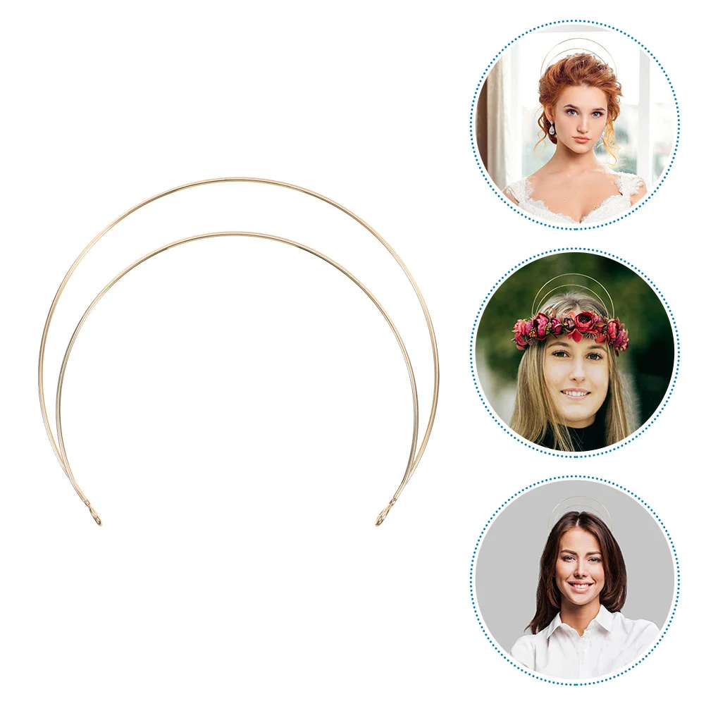 

2 Pcs Headband Headbands Metal for Women Trendy Angel Halos Multi Wire Accessories