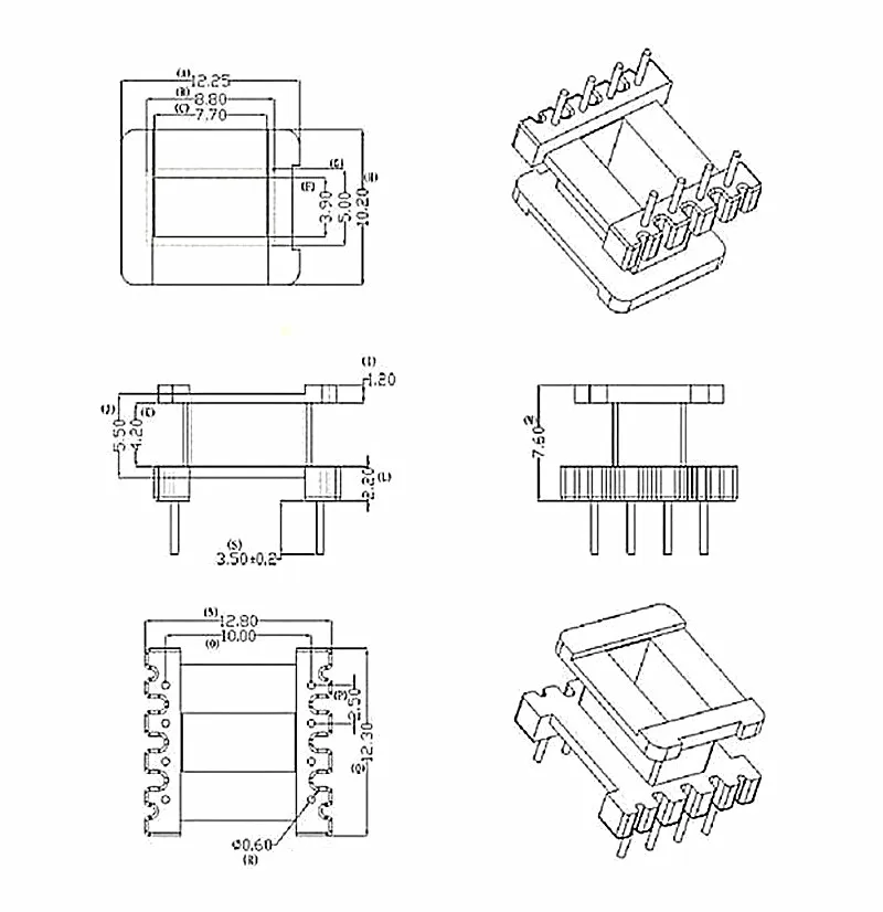 transformer EE14ferrite  core  and  vertical  bobbin DIP5+5pins  20set/lot free shipping