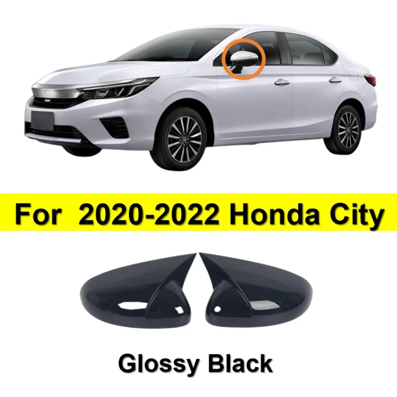 

For Honda City 2020 2021 2022 2023 Car Rearview Side Mirror Cover Wing Cap Sticker Exterior Door Rear View Case Trim Carbon