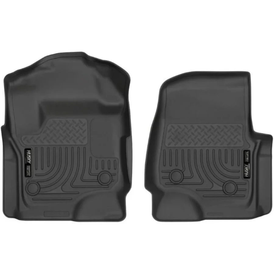 

Weatherbeater Floor Mats for 2017-2026 F-250/F-350/F-450 SuperCrew SuperCab with Factory Vinyl Flooring Front Row 2-Piece Blac