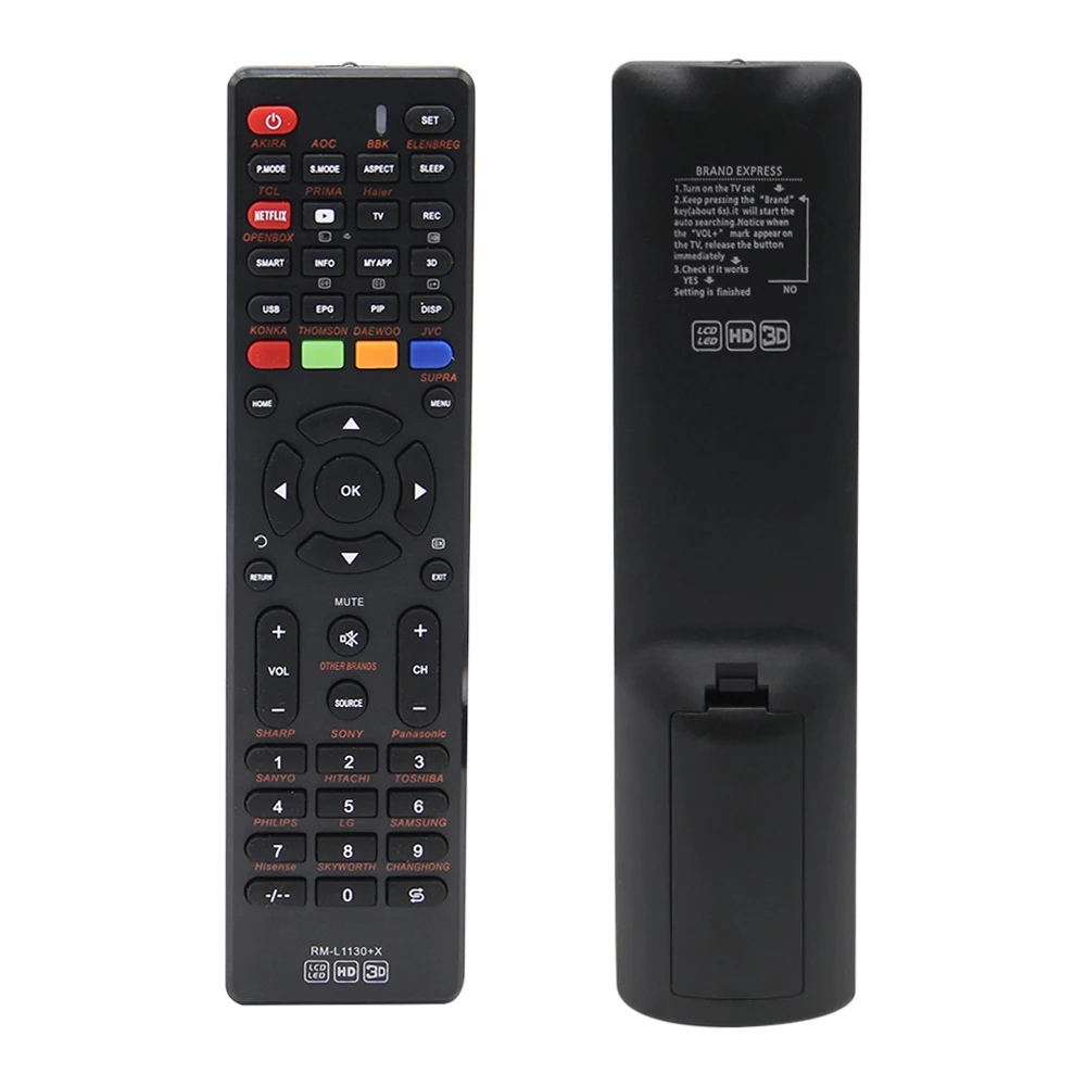 Rm-L1130+X Universal LCD TV Remote Control For DAEWOO AKIRA AOC BBK ELENBREG PRIMA OPENBOX THOMSON JVC SUPRA Smart TV controller