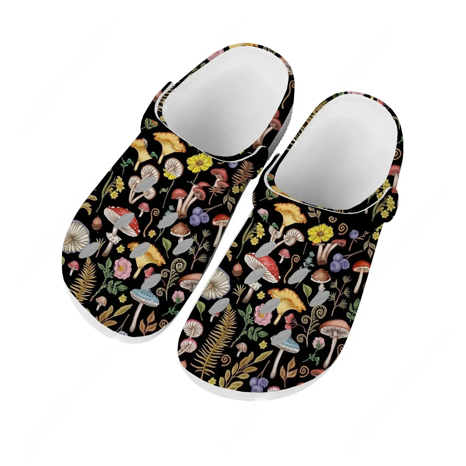 

Винтажные сабо Mushroom для мужчин, женщин и подростков: удобные домашние и садовые тапочки, дышащие пляжные сандалии с отверстиями, индивидуальный дизайн