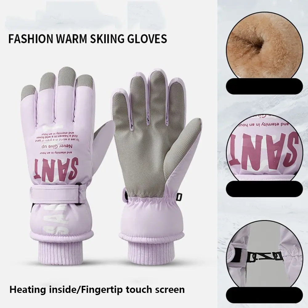 Windproof Women Ski Gloves Warm Waterproof Winter Cycling Skiing Gloves Touch-Screen Non-slip Snowboard Mittens Protective Gears